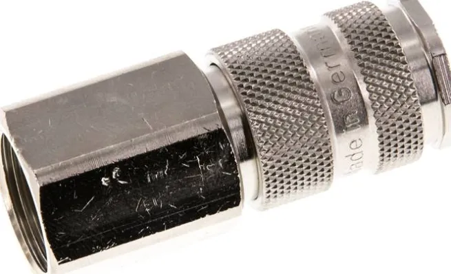 Schnellkupplung (NW7,2) G 1/2"(IG), Stahl gehärtet, vernickelt / Messing vernickel