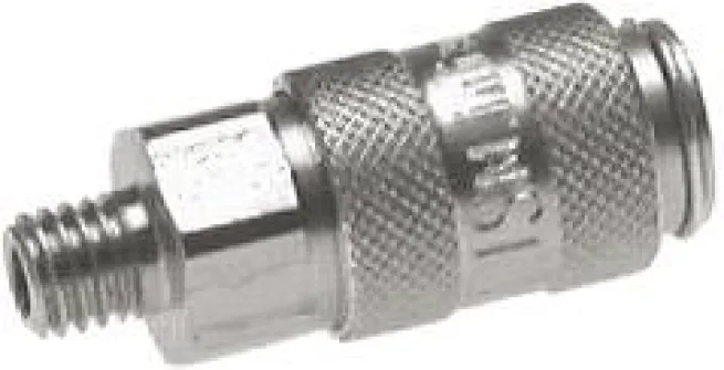 Schnellkupplung (NW2,7) M 5(AG), Messing vernickelt