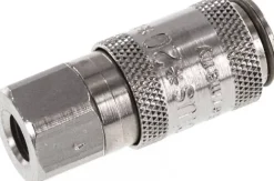 Schnellkupplung (NW2,7) M 5(IG), Messing vernickelt, für Stecker beidseitig absperrend