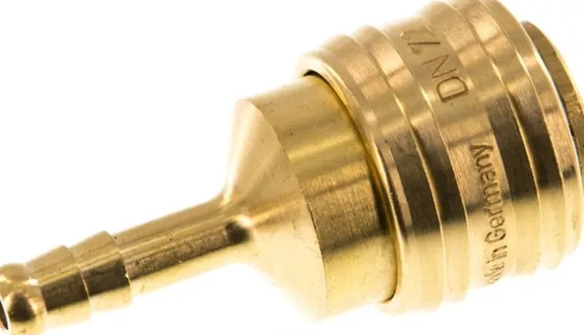Schnellkupplung (NW7,2) 6mm Schlauch, Messing, für Stecker beidseitig absperrend