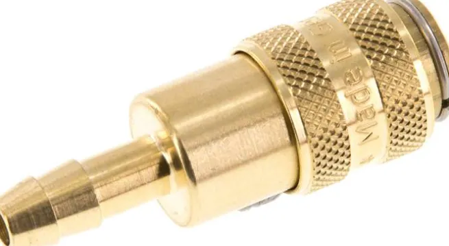 Schnellkupplung (NW5) 6 (1/4")mm Schlauch, Messing, für Stecker beidseitig absperrend