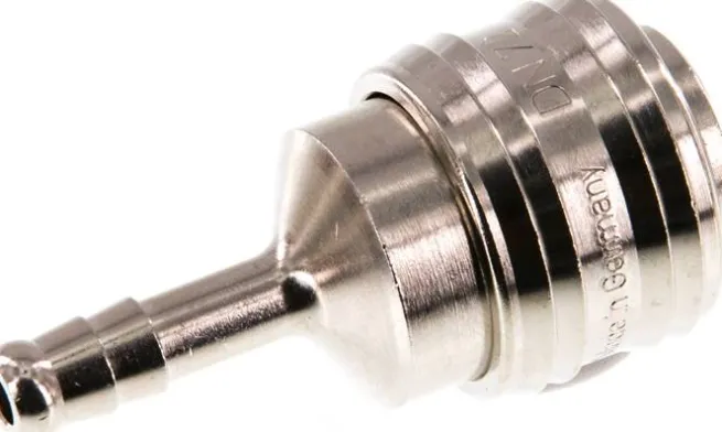 Schnellkupplung (NW7,2) 6 (1/4")mm Schlauch, Messing vernickelt