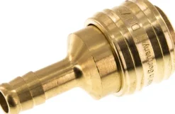 Schnellkupplung (NW7,2) 9 (3/8")mm Schlauch, Messing, für Stecker beidseitig absperrend