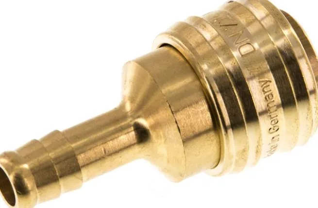 Schnellkupplung (NW7,2) 9 (3/8")mm Schlauch, Messing, für Stecker beidseitig absperrend
