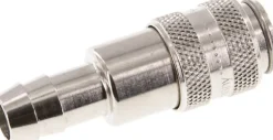 Schnellkupplung (NW5) 9 (3/8")mm Schlauch, Messing vernickelt, für Stecker beidseitig absperrend
