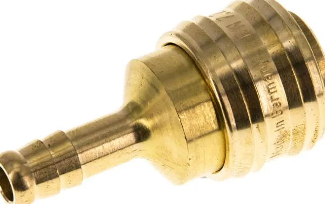 Schnellkupplung (NW7,2) 8 (5/16")mm Schlauch, Messing, für Stecker beidseitig absperrend