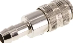 Schnellkupplung (NW5) 8 (5/16")mm Schlauch, Messing vernickelt, für Stecker beidseitig absperrend