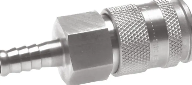 Schnellkupplung (NW10) 19 (3/4")mm Schlauch, Messing vernickelt, für Stecker beidseitig absperrend