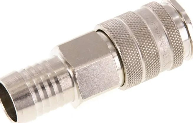 Schnellkupplung (NW10) 19 (3/4")mm Schlauch, Messing vernickelt, für Stecker beidseitig absperrend