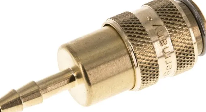 Schnellkupplung (NW5) 4mm Schlauch, Messing, für Stecker beidseitig absperrend