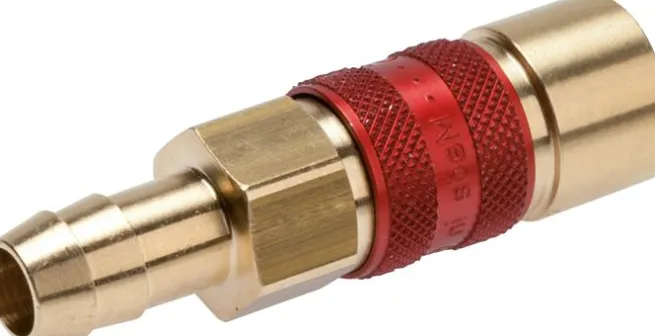 Schnellkupplung (NW5) 6 (1/4")mm Schlauch, grün, Kreis Ø 10,5 mm