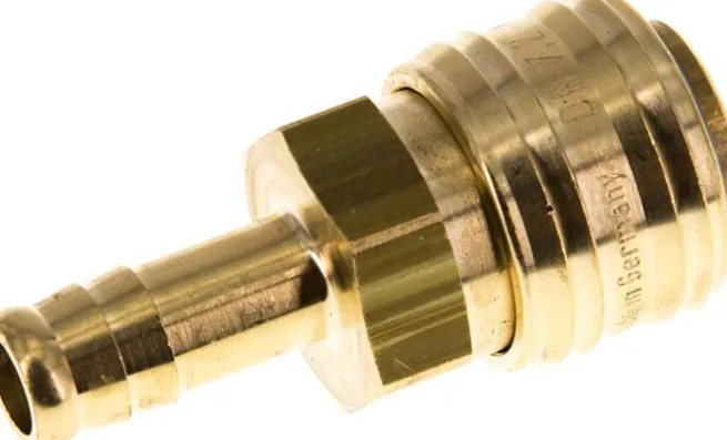Schnellkupplung (NW7,2) 10mm Schlauch, Messing, für Stecker beidseitig absperrend