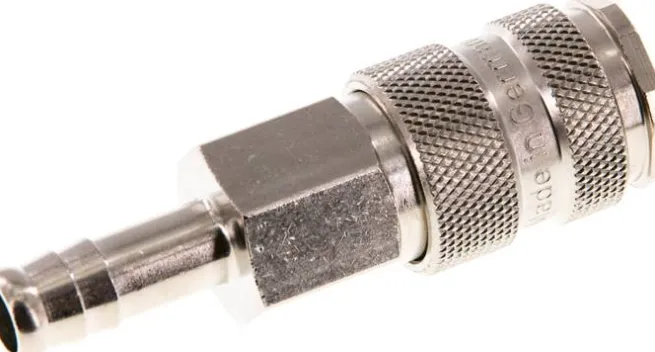 Schnellkupplung (NW7,2) 9 (3/8")mm Schlauch, Stahl gehärtet, vernickelt / Messing