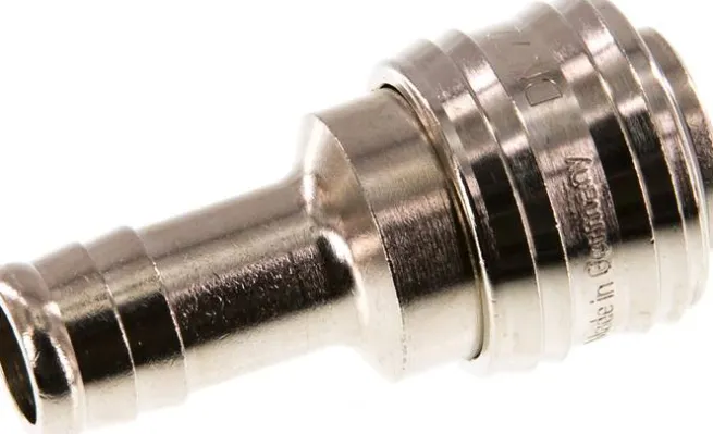 Schnellkupplung (NW7,2) 13 (1/2")mm Schlauch, Messing vernickelt