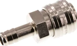 Schnellkupplung (NW7,2) 10mm Schlauch, Messing vernickelt, für Stecker beidseitig absperrend