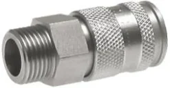 Schnellkupplung (NW10) R 3/4"(AG), Messing vernickelt, für Stecker beidseitig absperrend