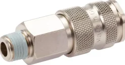 Schnellkupplung (NW7,2) R 1/2"(AG), Stahl gehärtet, vernickelt / Messing vernickel