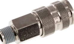 Schnellkupplung (NW7,2) R 1/4"(AG), Stahl gehärtet, vernickelt / Messing vernickel