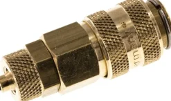Schnellkupplung (NW5) 6x4mm Schlauch, Messing, für Stecker beidseitig absperrend