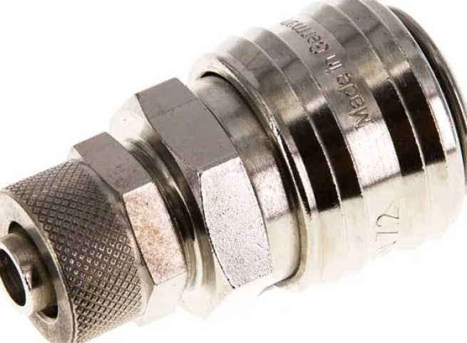 Schnellkupplung (NW7,2) 10x8mm Schlauch, Messing vernickelt