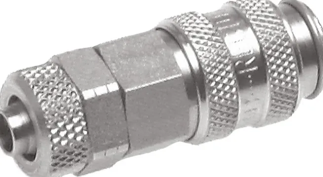 Schnellkupplung (NW5) 8x6mm Schlauch, Messing vernickelt