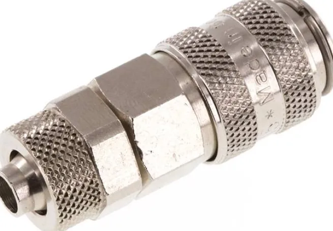 Schnellkupplung (NW5) 8x6mm Schlauch, Messing vernickelt