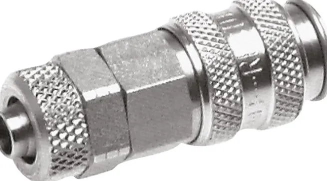 Schnellkupplung (NW2,7) 4,3x3mm Schlauch, Messing vernickelt