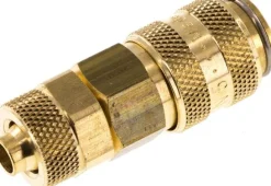 Schnellkupplung (NW5) 8x6mm Schlauch, Messing, für Stecker beidseitig absperrend