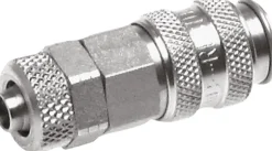 Schnellkupplung (NW2,7) 6x4mm Schlauch, Messing vernickelt