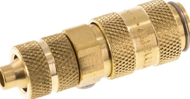 Schnellkupplung (NW2,7) 6x4mm Schlauch, Messing
