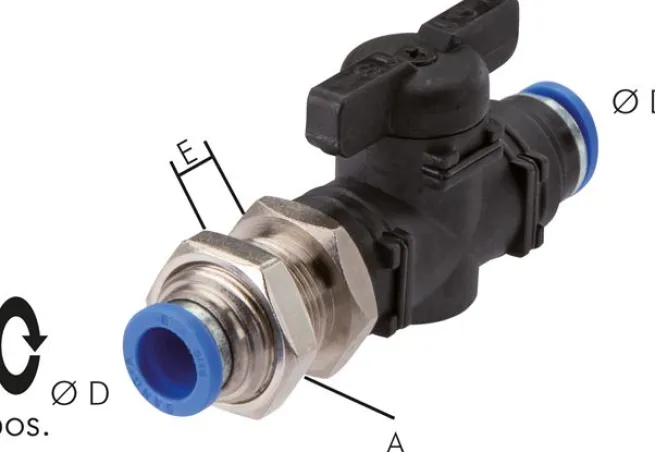 Schott-Absperrhahn 8mm, IQS-Standard