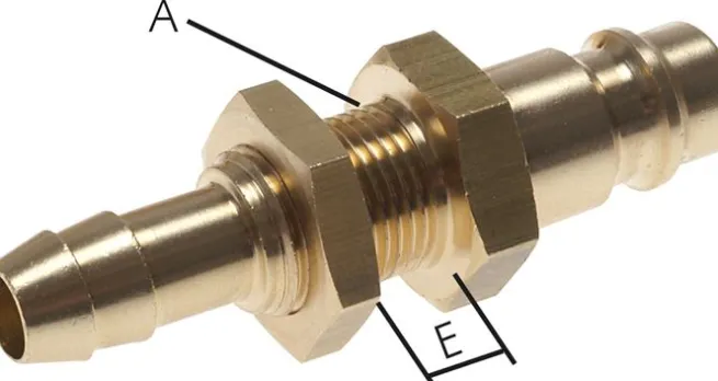 Schott-Kupplungsstecker (NW7,2) 8 (5/16")mm Schlauch, Messing