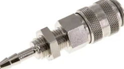 Schott-Schnellkupplung (NW5) 4mm Schlauch, Messing vernickelt