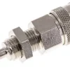 Schott-Schnellkupplung (NW5) 4mm Schlauch, Messing vernickelt, für Stecker beidseitig absperrend