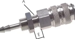 Schott-Schnellkupplung (NW5) 6 (1/4")mm Schlauch, Messing vernickelt