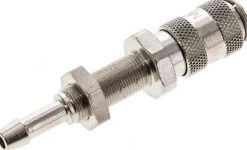 Schott-Schnellkupplung (NW2,7) 4mm Schlauch, Messing vernickelt