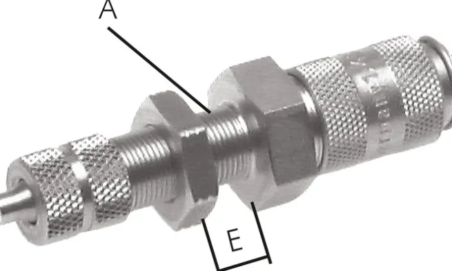 Schott-Schnellkupplung (NW2,7) 6x4mm Schlauch, Messing vernickelt
