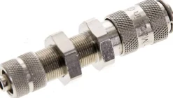 Schott-Schnellkupplung (NW2,7) 6x4mm Schlauch, Messing vernickelt