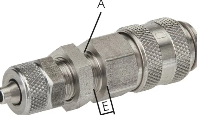 Schott-Schnellkupplung (NW5) 6x4mm Schlauch, Messing vernickelt