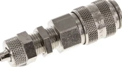 Schott-Schnellkupplung (NW5) 6x4mm Schlauch, Messing vernickelt