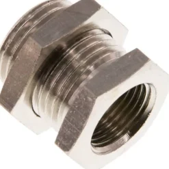 Schottverschraubung G 3/8"-G 1/2", Messing vernickelt