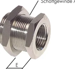 Schottverschraubung G 1/4"-G 3/8", Messing vernickelt
