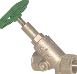 Schrägsitz-Absperrventil, Rp 3/4", PN 10, Messing, DVGW, mit Entleerung
