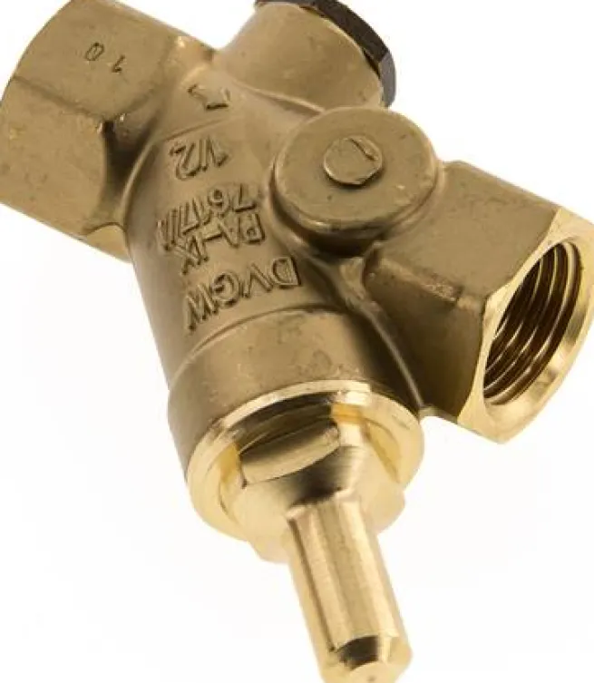 Schrägsitz-Rückschlagventil, Rp 1/2", PN 16 / Standard, Messing