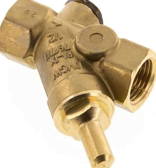 Schrägsitz-Rückschlagventil, Rp 1/2", PN 16 / FKM-Dichtung, Messing