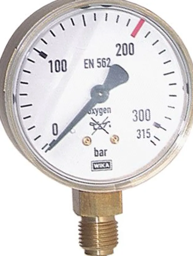 Schweißtechnik-Manometer 63mm, 0 - 315 bar, Sauerstoff (O2)
