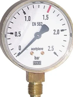 Schweißtechnik-Manometer 63mm, 0 - 2,5 bar, Acetylen (C2H2)