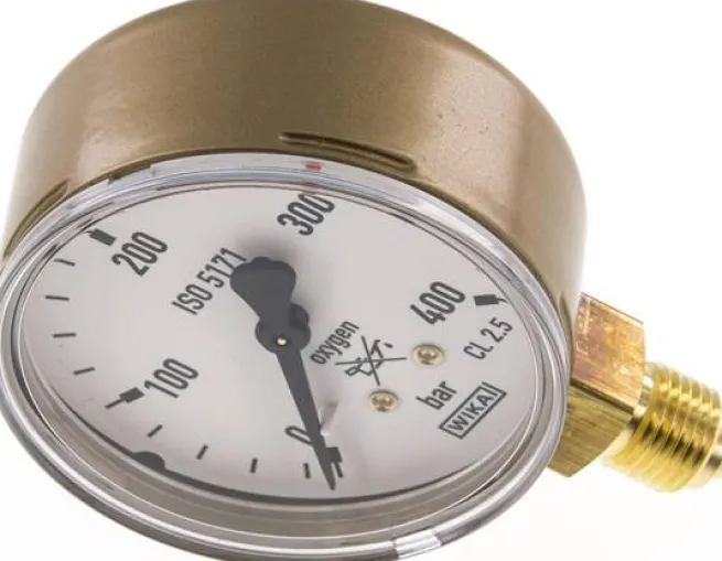 Schweißtechnik-Manometer 63mm, 0 - 400 bar, Sauerstoff (O2)