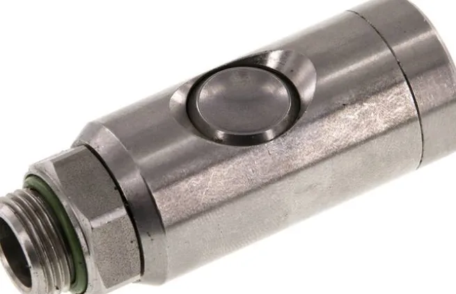 Sicherheits-Druckknopfkupplung (NW7,2), G 3/8" AG, Edelstahl