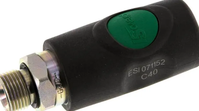 Sicherheits-Druckknopfkupplung (NW7,2), G 3/8" AG, Kunststoff